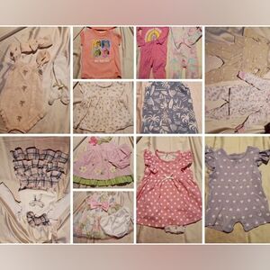 Baby Girl Clothing Bundle - Pink, Purple, Peach Mix